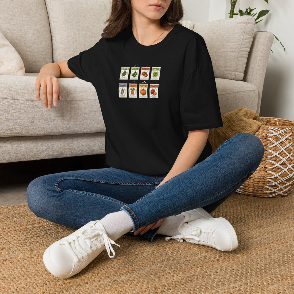 Vintage Seed Packet T-Shirt | Retro Garden Vegetable Illustration Tee