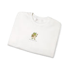 Cute Frog Holding Coffee Crewneck Sweatshirt — 'But First Coffee' Graphic