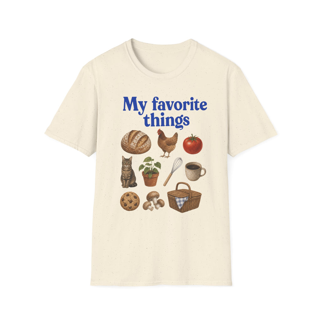 My Favorite Things T-Shirt | Bread, Chicken & Cozy Kitchen Icons Tee