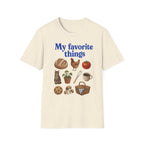 My Favorite Things T-Shirt | Bread, Chicken & Cozy Kitchen Icons Tee