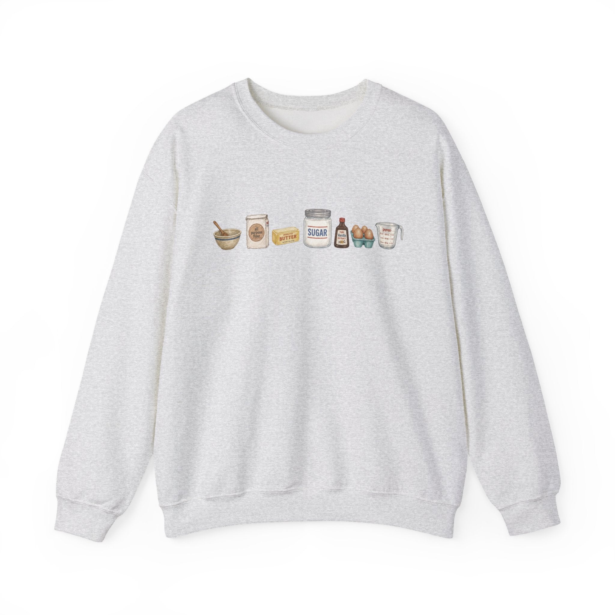 Baking Ingredients Crewneck Sweatshirt | Cute Pantry Illustration