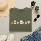 Baking Ingredients Lineup T‑Shirt | Charming Kitchen Recipe Graphic Tee