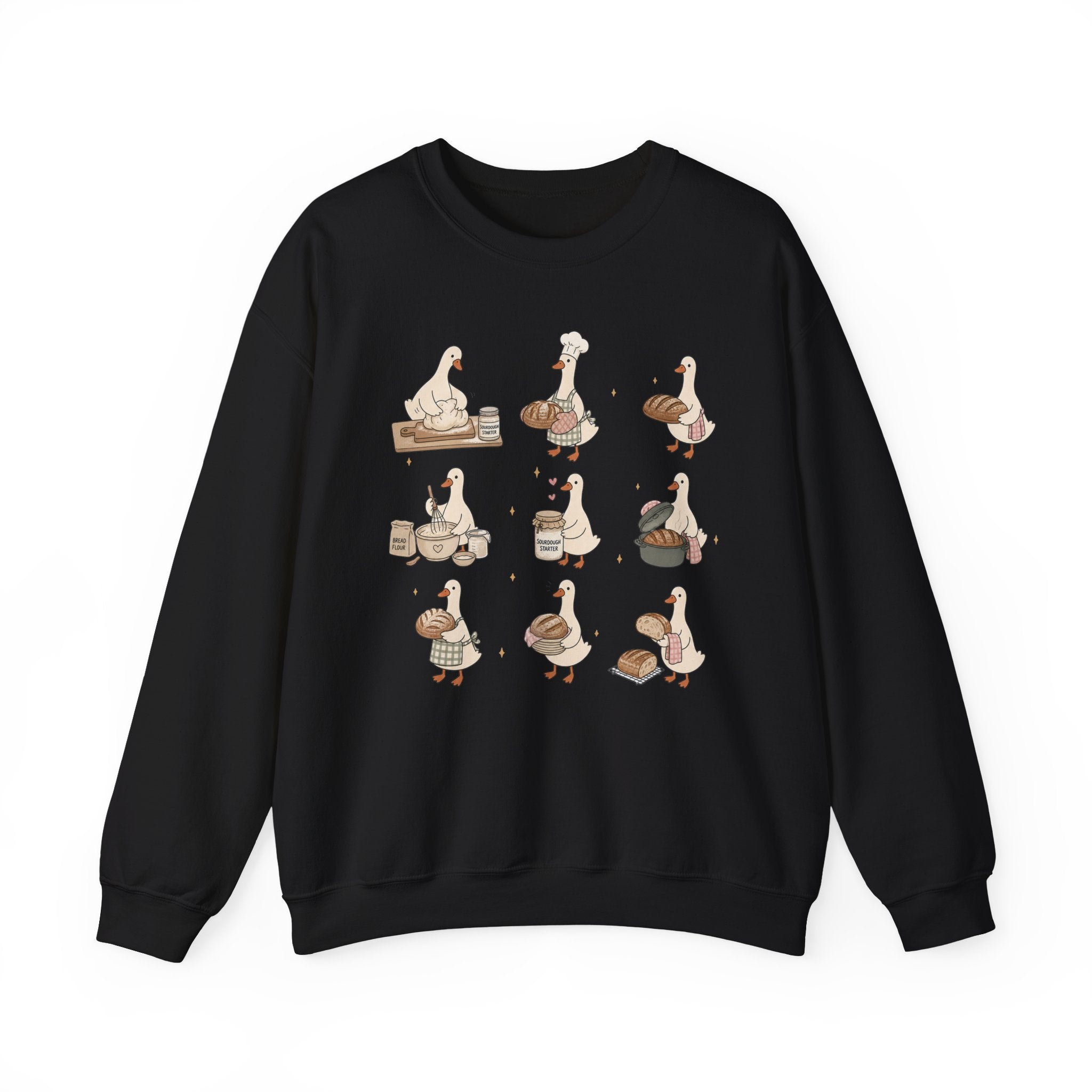 Goose Bakery Crewneck Sweatshirt — Cute Baking Geese Graphic