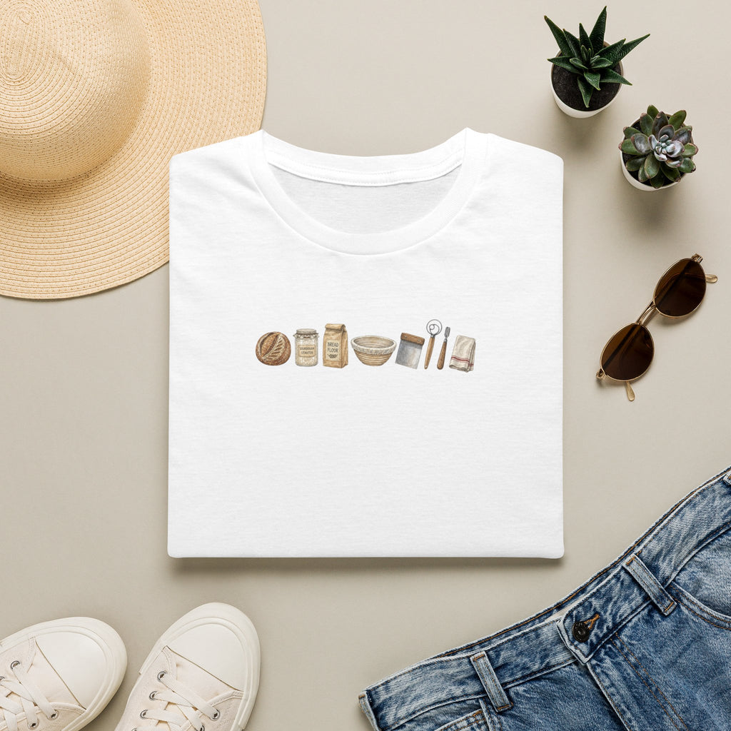 Baking Essentials T-Shirt | Minimalist Kitchen Utensils Graphic