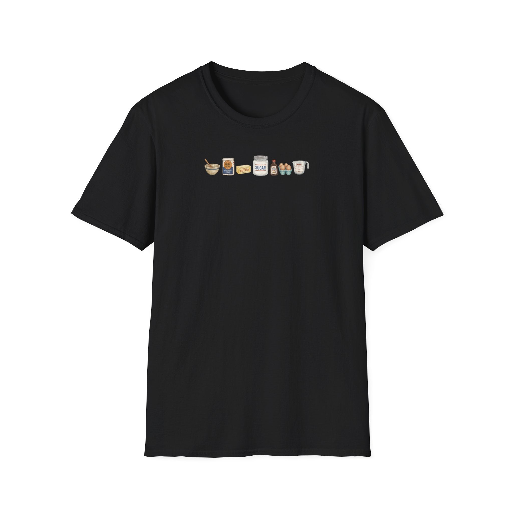 Baking Pantry Icons T-Shirt | Minimalist Baking Ingredients Tee