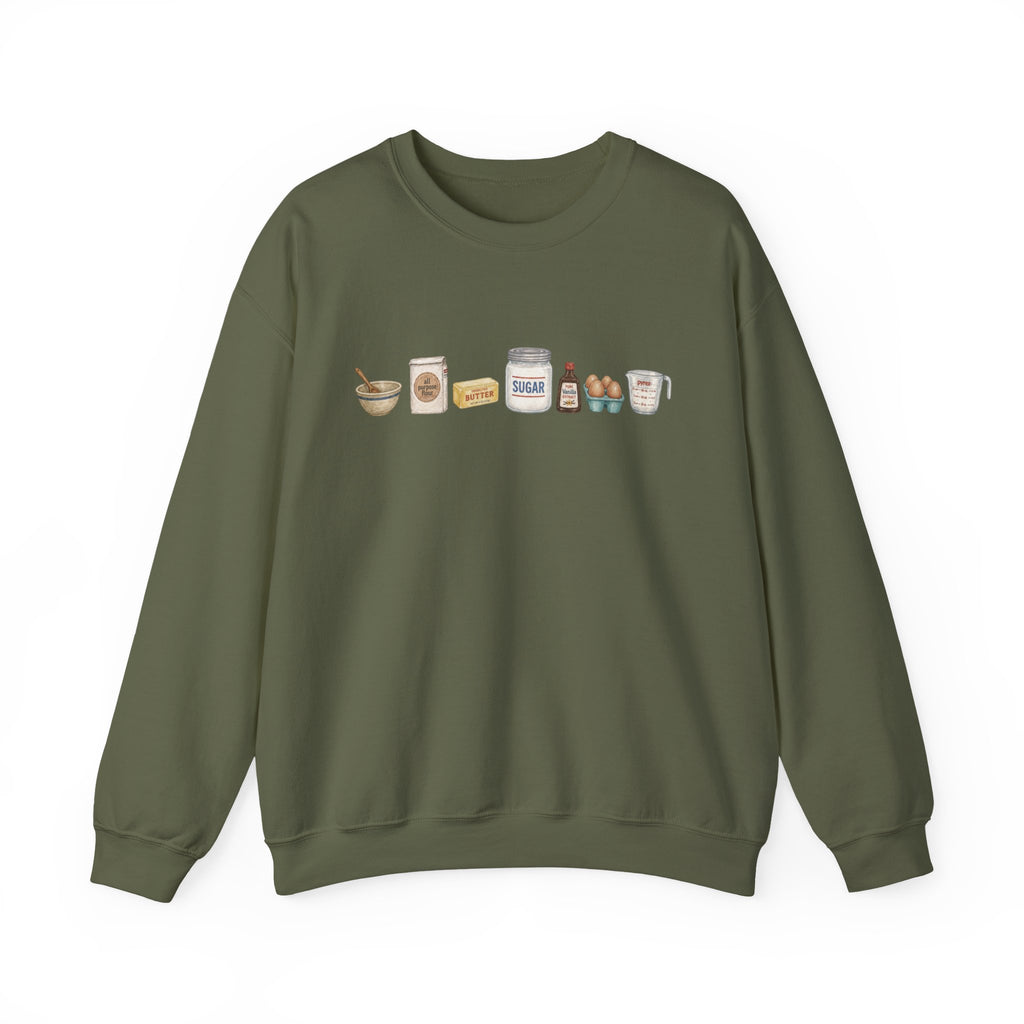 Baking Ingredients Crewneck Sweatshirt | Cute Pantry Illustration