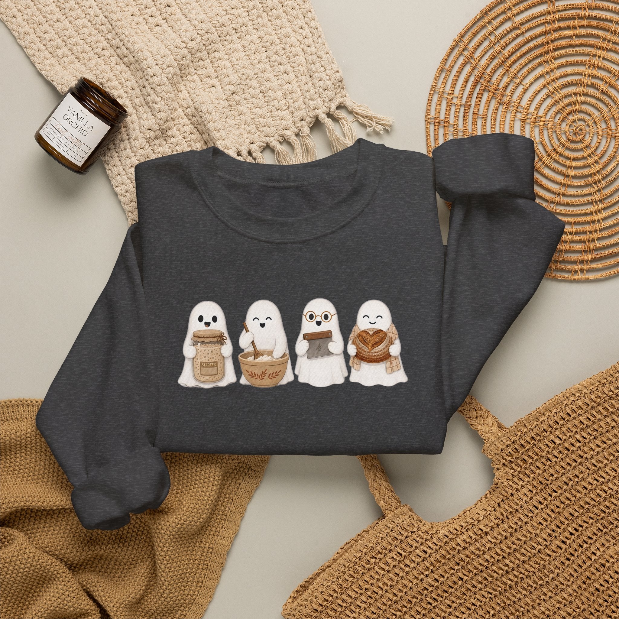 Cute Seal Family Crewneck Sweatshirt, Cartoon Seals in Cozy Cups