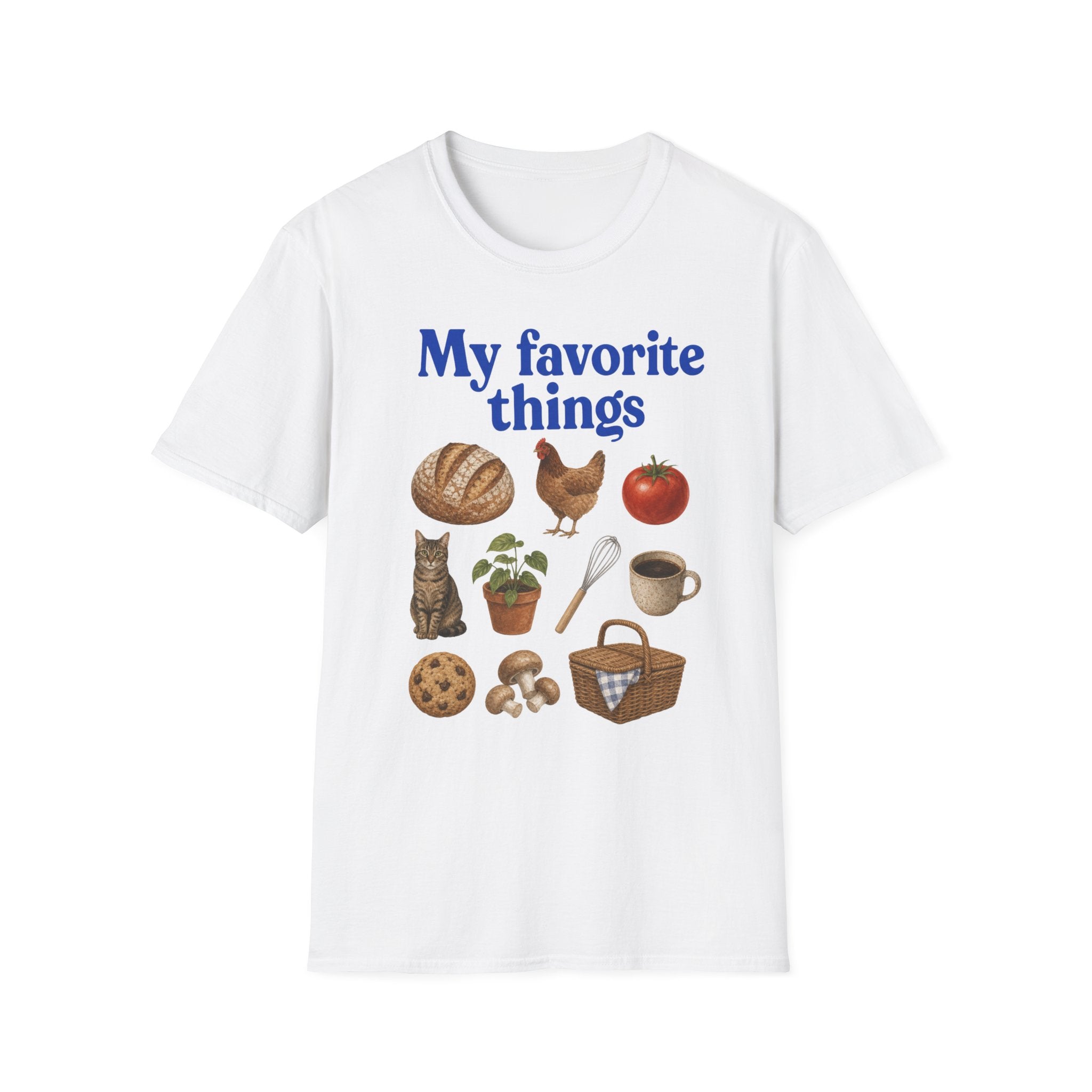 My Favorite Things T-Shirt | Bread, Chicken & Cozy Kitchen Icons Tee