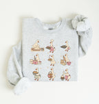 Crewneck Sweatshirt | Cute Goose Characters Graphic Pullover