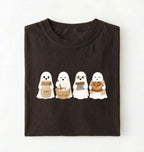 Ghost Baking Crew T‑Shirt, Cute Ghosts with Bread, Pastry & Coffee