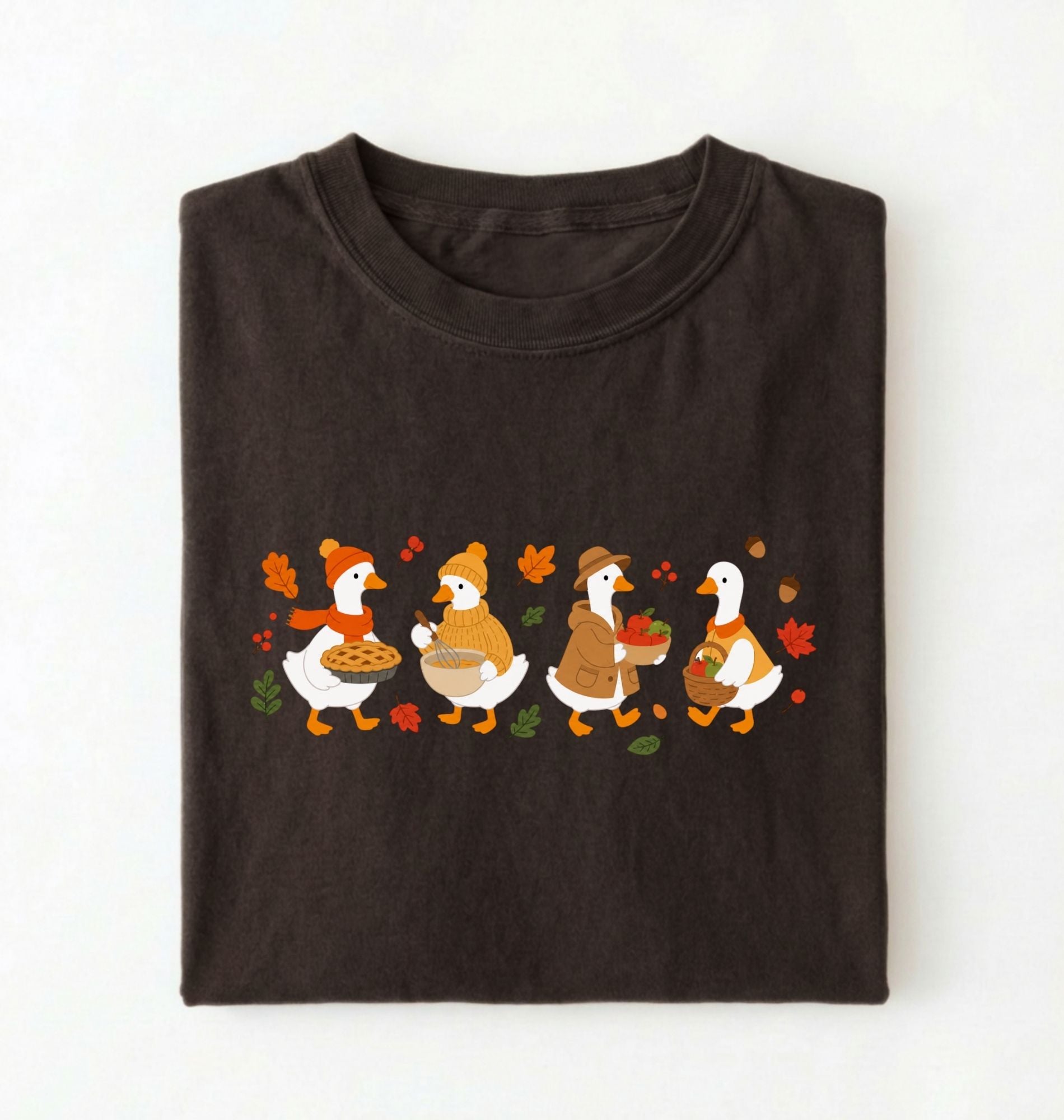 Autumn Fox Parade T-Shirt, Cute Fall Woodland Friends Tee