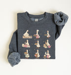 Crewneck Sweatshirt | Cute Goose Characters Graphic Pullover