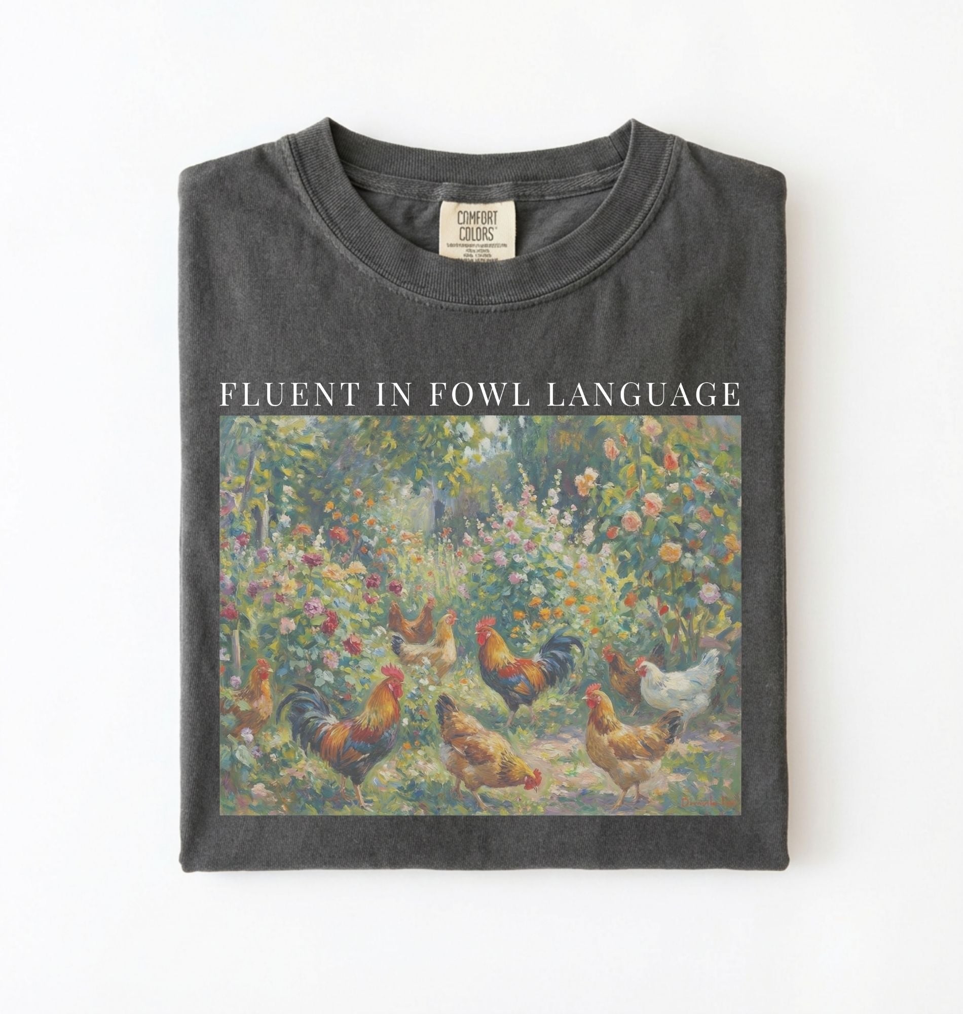 Pepper Chicken pun t shirt Fluent in Fowl Language farm gift