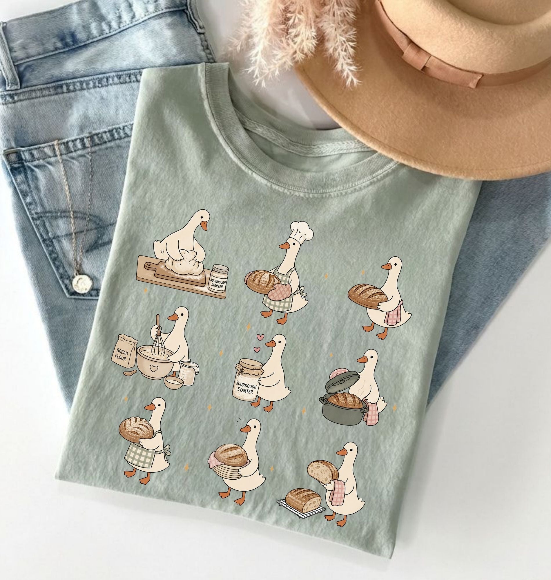 Sourdough Bread Baker Goose Shirt | Cottagecore Bread Baking Gift