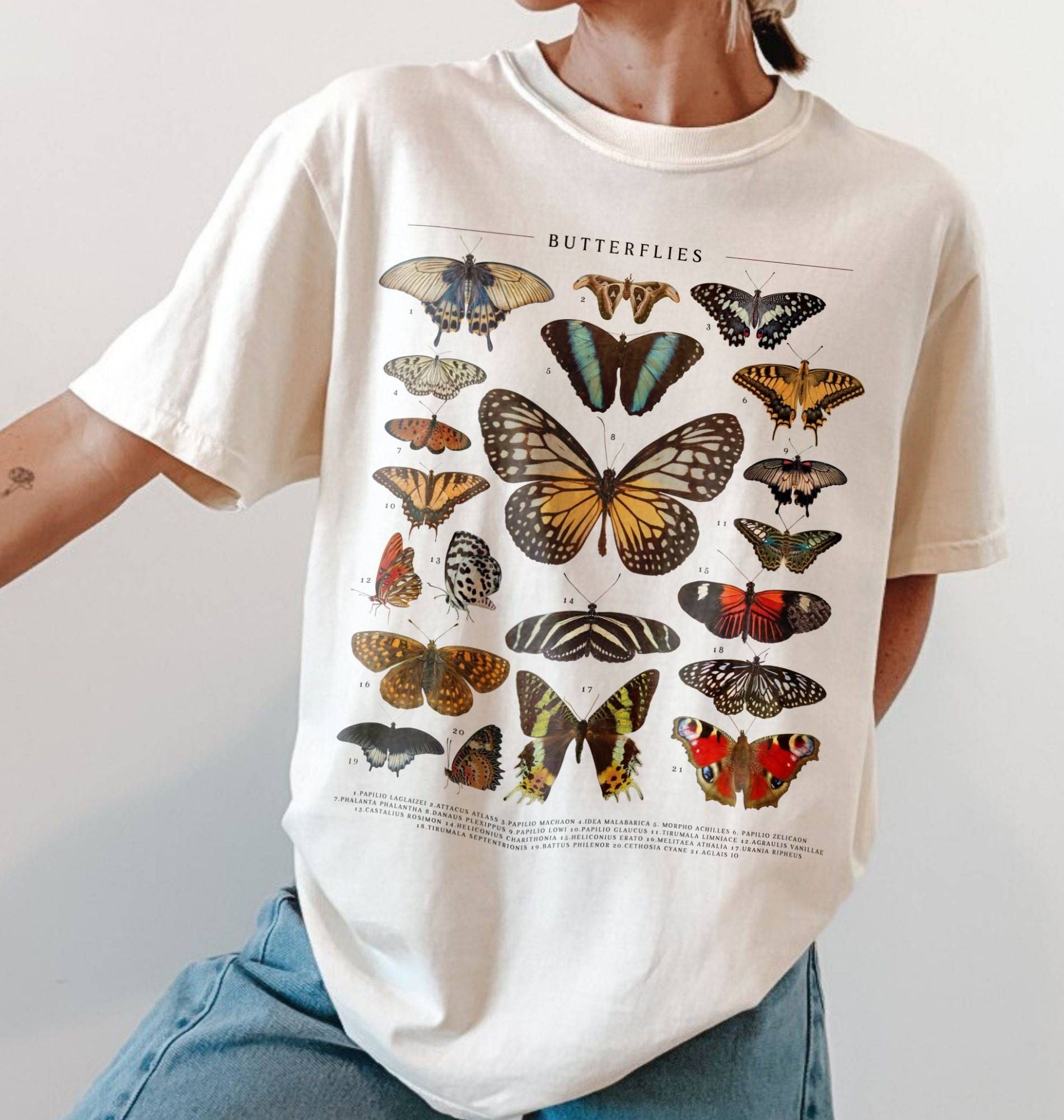 Vintage Butterfly Chart T-Shirt | Nature Lover Butterfly Gift