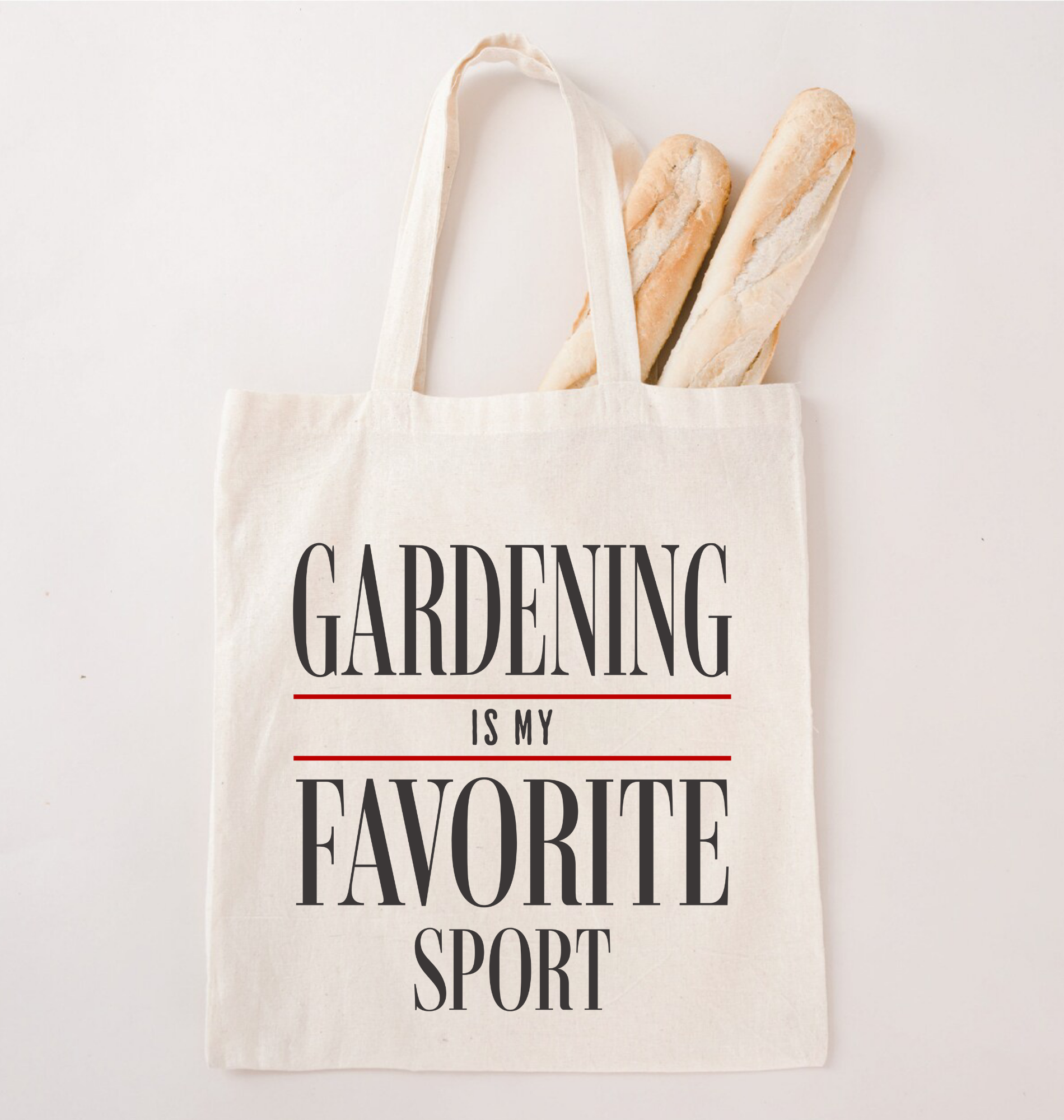Gardening is my favorite sport canvas tote bag, gardener gift with farmhouse cottagecore gardening design