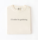 I’d rather be gardening t-shirt with minimalist text design, perfect gardener and plant lover gift
