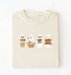 Ghost Baking Crew T‑Shirt, Cute Ghosts with Bread, Pastry & Coffee