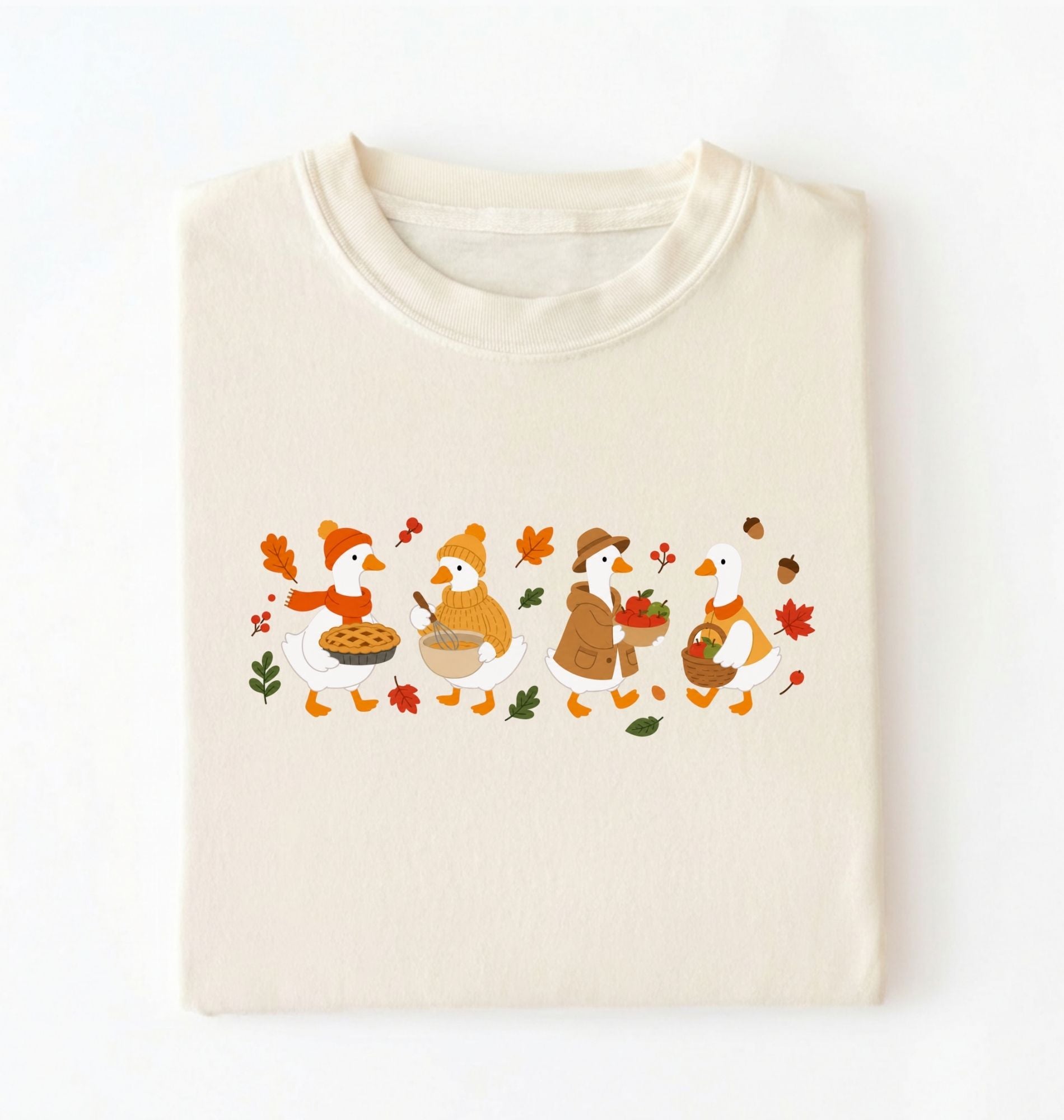 Autumn Fox Parade T-Shirt, Cute Fall Woodland Friends Tee