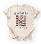 Flat lay of a Cute canning lover shirt for homesteaders and homemade jam makers on ivory tee on a white background 