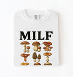 Funny MILF mushroom shirt with illustrated fungi design gardener gift tee