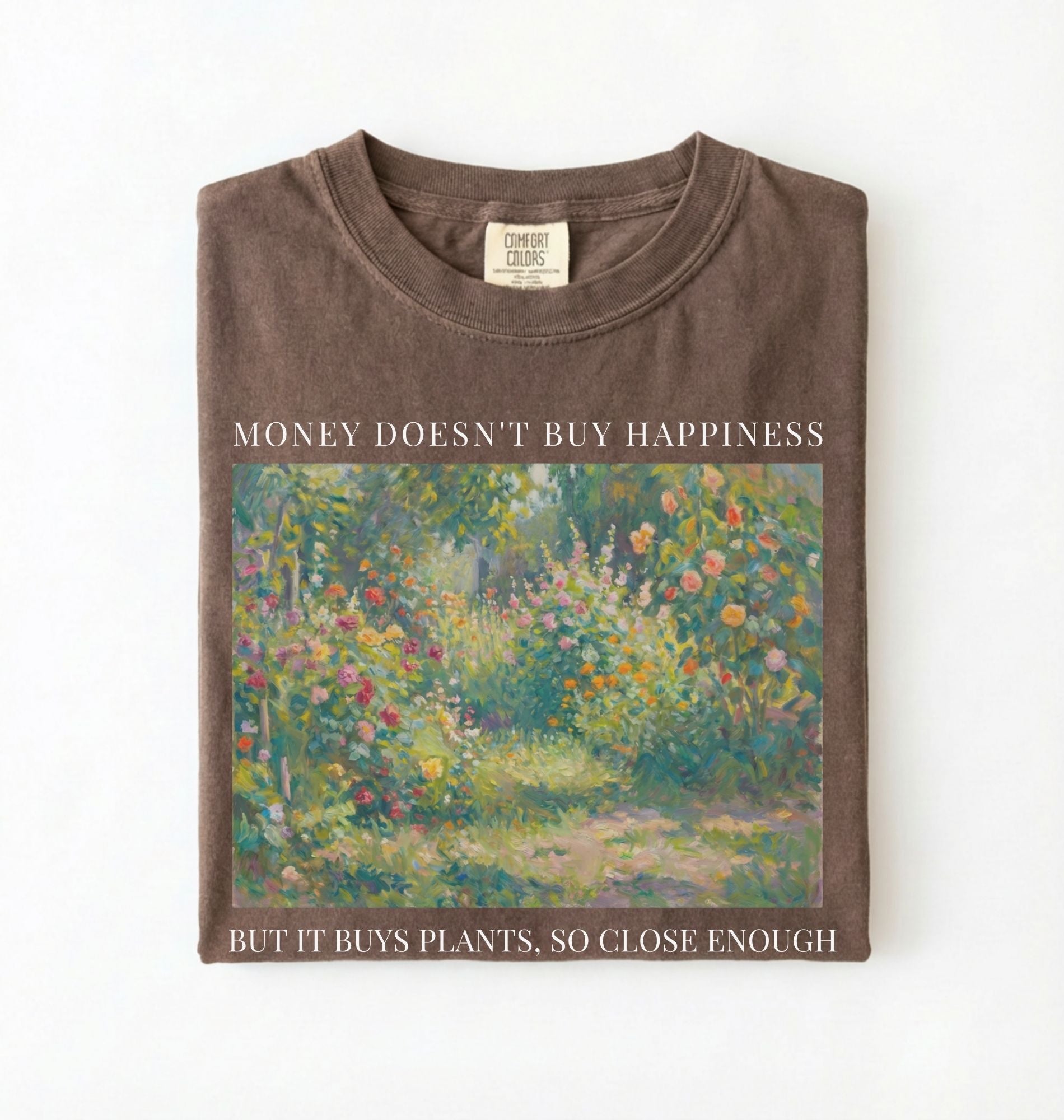 Money doesn’t buy happiness but it buys plants t-shirt, funny quote tee for plant lovers