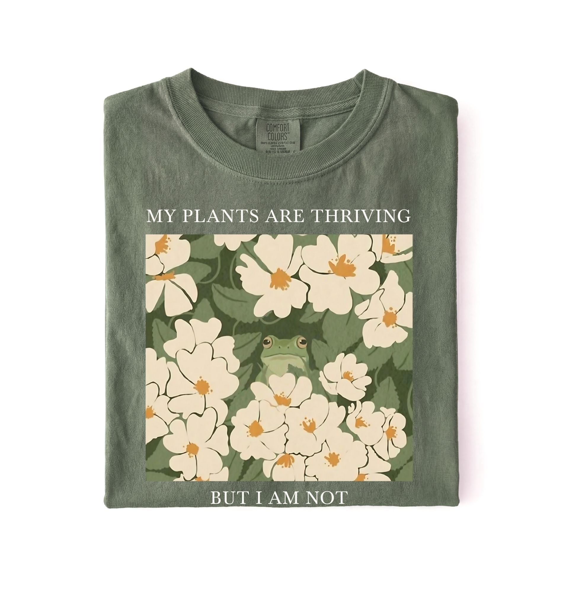Gardener t-shirt with floral design and text my plants are thriving but i am not plant lover gift