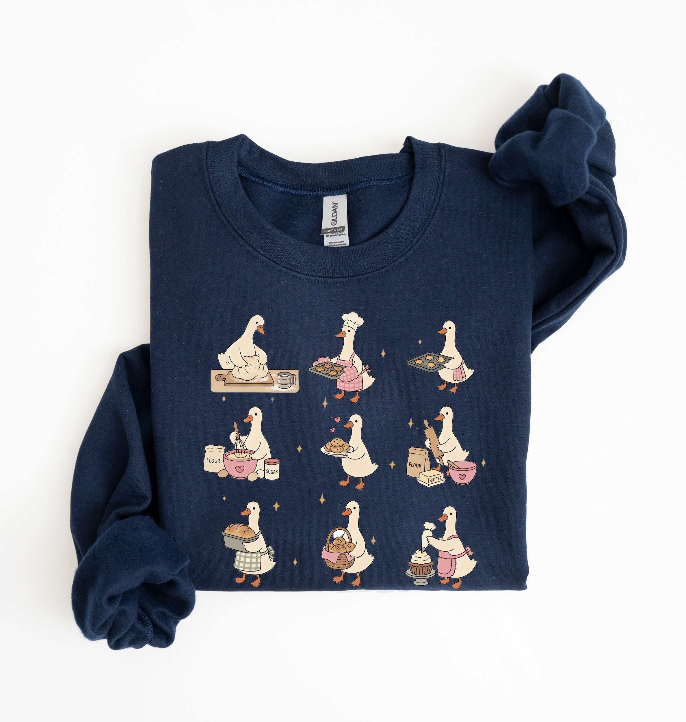 Crewneck Sweatshirt | Cute Goose Characters Graphic Pullover