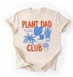 Flat lay of an ivory Funny plant lover shirt featuring botanical illustrations and bold lettering on white background 