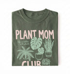 Plant Mom Club t-shirt with illustrated houseplants, perfect plant lover and gardener gift