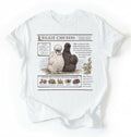 Flat lay of a white Silkie chickens t-shirt with vintage poultry illustration, soft white tee for chicken lovers and farm gift on a white background 