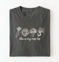 Flat lay of a pepper this is my crop top shirt brown funny gardening t shirt vegetable lover cottagecore gift on a white background 
