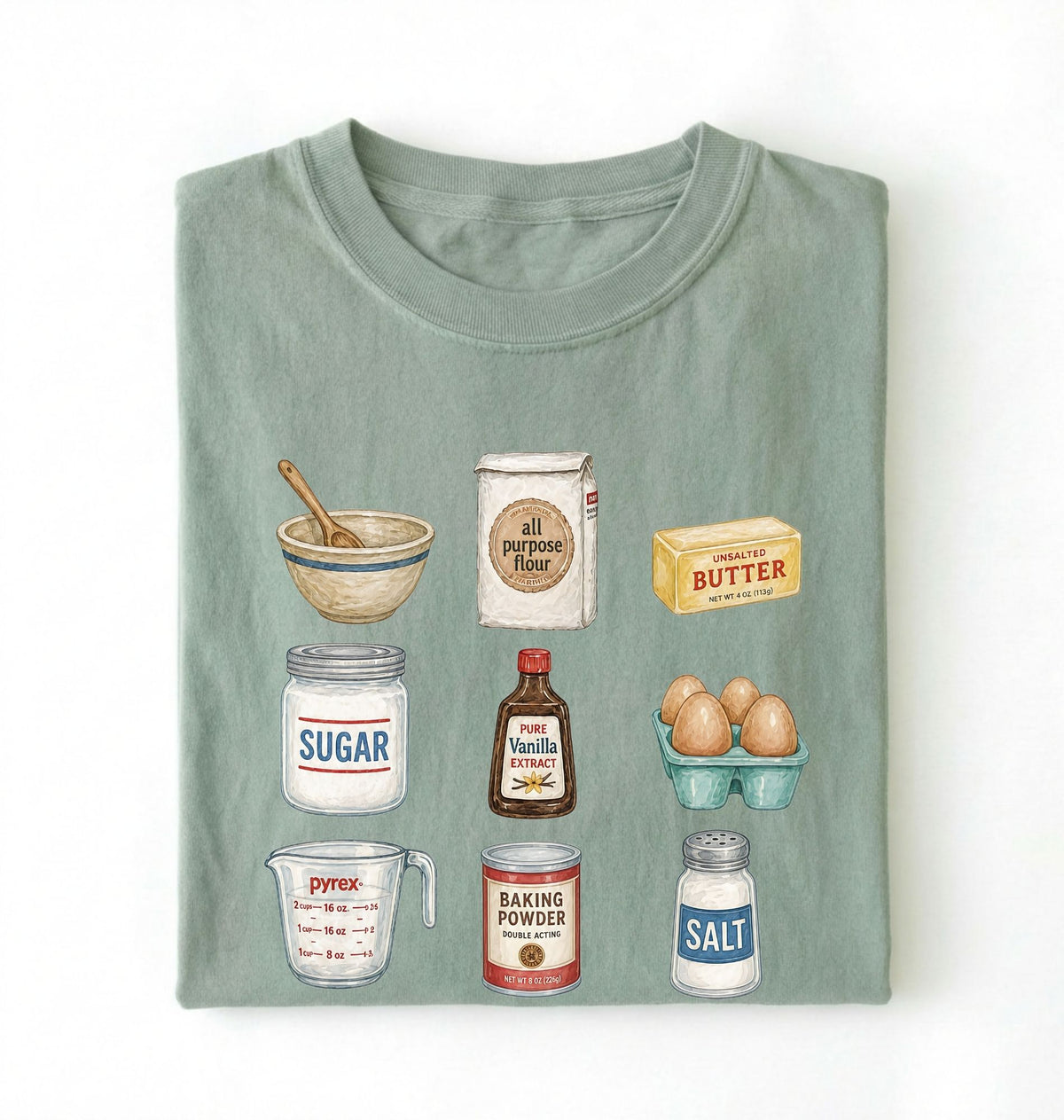 Baking Ingredients Shirt | Vintage Baker Graphic Tee