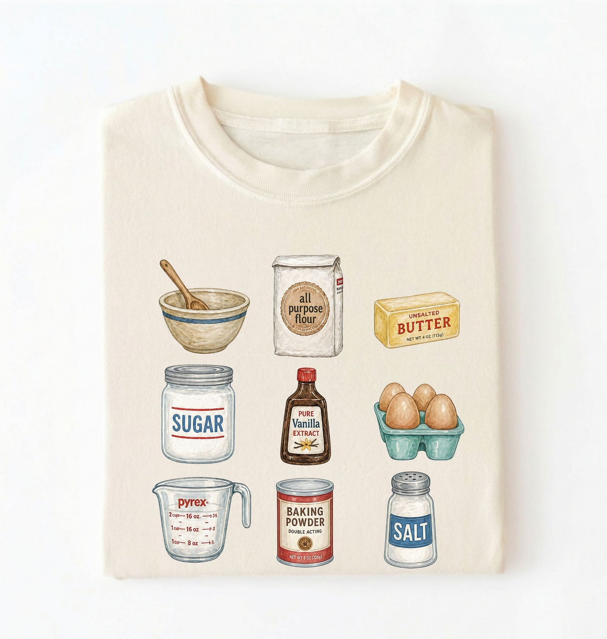 Baking Ingredients Shirt | Vintage Baker Graphic Tee