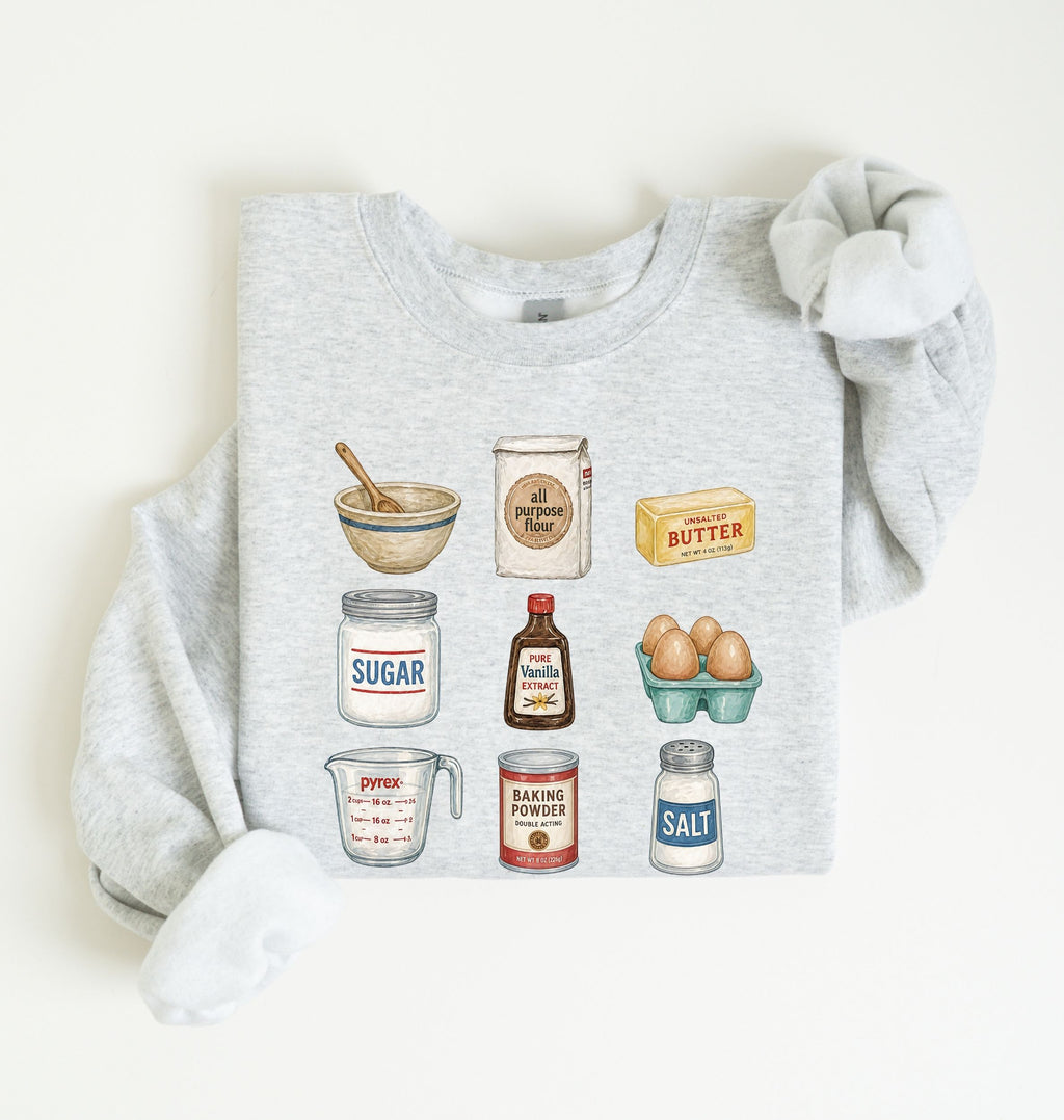 Baking Ingredients Sweatshirt | Vintage Baker Gift