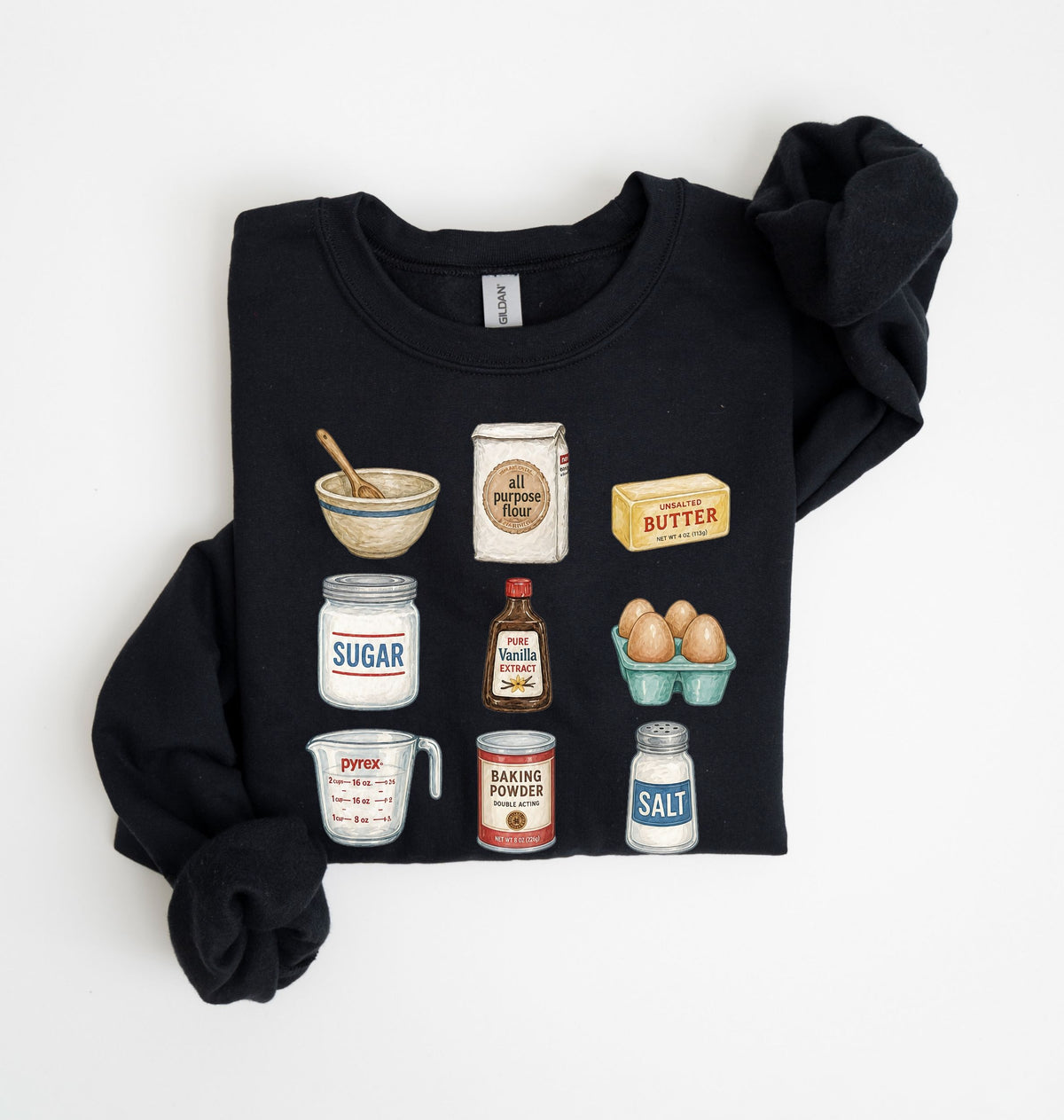 Baking Ingredients Sweatshirt | Vintage Baker Gift