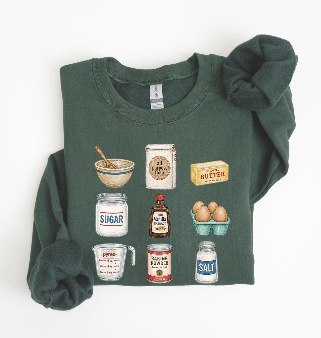 Baking Ingredients Sweatshirt | Vintage Baker Gift