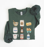 Baking Ingredients Sweatshirt | Vintage Baker Gift