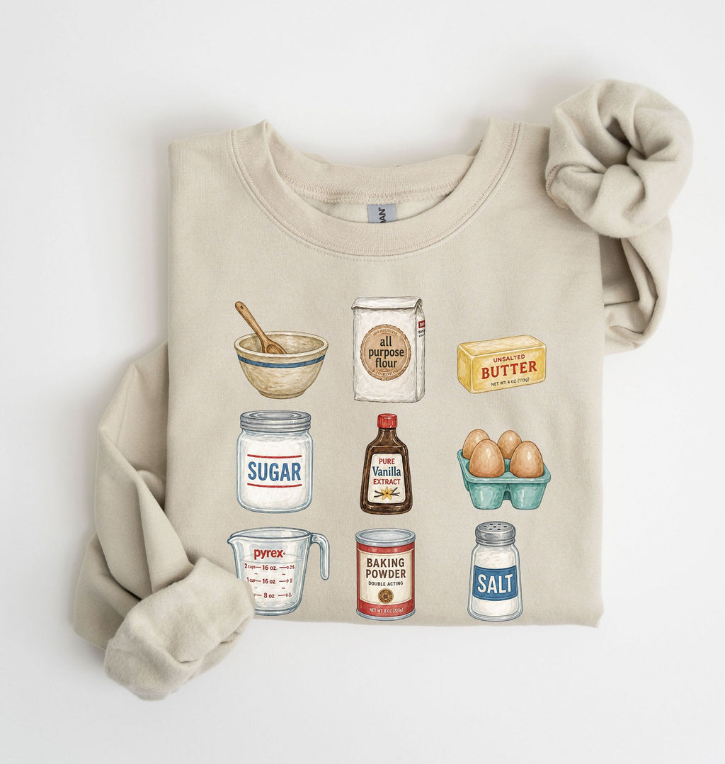 Baking Ingredients Sweatshirt | Vintage Baker Gift