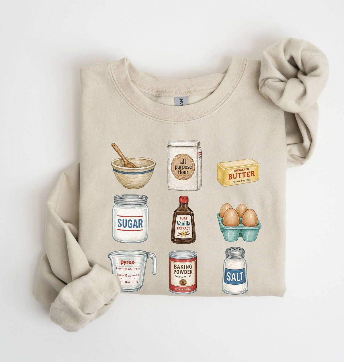 Baking Ingredients Sweatshirt | Vintage Baker Gift