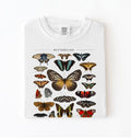 Vintage butterfly chart t-shirt featuring colorful butterfly species illustration, nature lover gardener gift