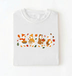 Autumn Fox Parade T-Shirt, Cute Fall Woodland Friends Tee