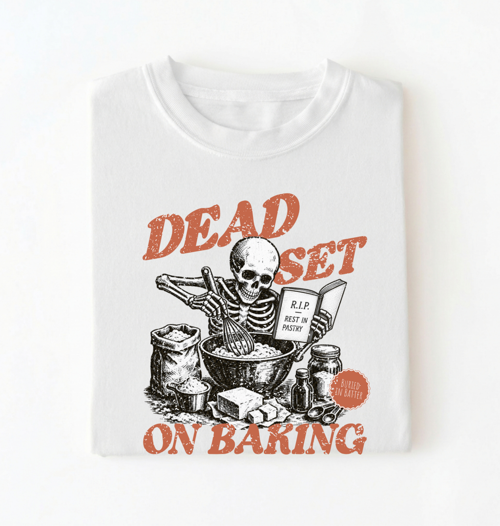 Skeleton 'Dead Set on Baring' Graphic T‑Shirt — Vintage Gothic Skull Tee